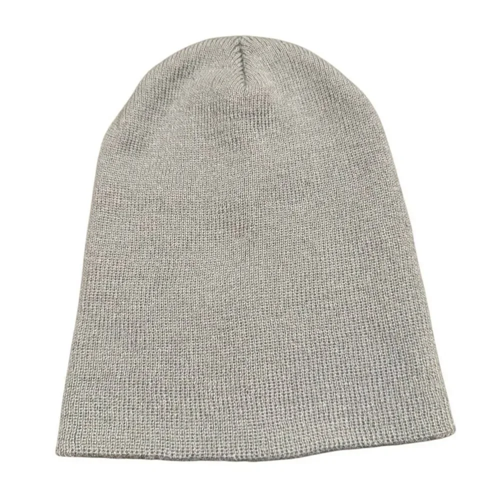 Hot Topic Light Gray Grey Slouch Beanie Cuffed Winter Hat